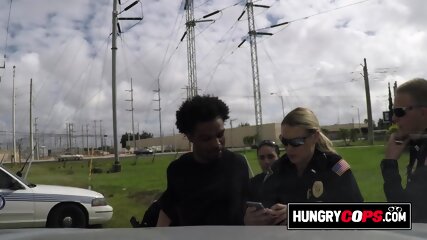 Horny Female Cops Are Teaching A Black Suspect A Hardcore Lesson.