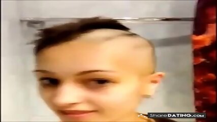 Girl Friend Shaves Her Had All The Way Bald