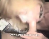 Old Crackwhore Sucks Cock During Interview On Tape