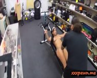 Mascular Female Gym Instructor Gets Slammed In The Pawnshop
