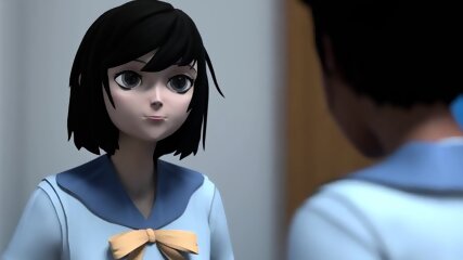 Cute Lesbian Schoolgirls Have Strap-On Sex - 3D Interracial Animation