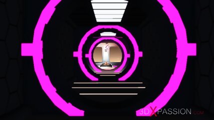 Sci-fi Sex In A Space Station. 3d Dickgirl Plays With A Hot Blonde