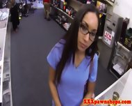 Real Pawnshop Amateur Puts Panties In Pussy