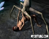 3d Redhead Babe Getting Fucked By An Alien Spider