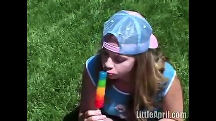 Sweet Little April Lollipop Pussy Outdoor