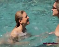 Lesbians Dani And Cherie Fuck Outside By The Pool