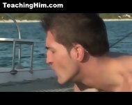 Horny Stud Taking A Hard Cock In His Ass On A Yacht