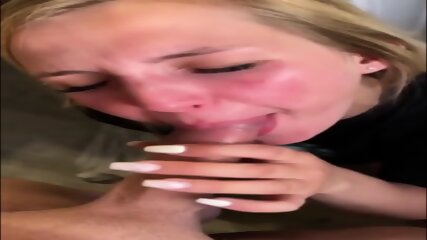Blonde Girl Sucking And Swallowing Cum