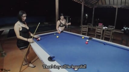 Horny Lesbian Latina Girlfriends Enjoy Lesbian Sex On Pool Table Xlx