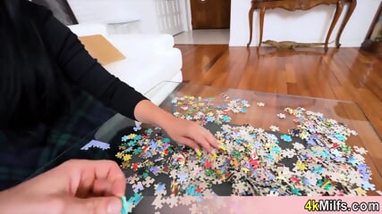 My Busty Stepmom Struggling With A Puzzle So I Will Help Her Figure It Out With My Special Way