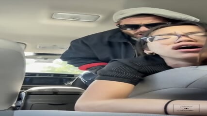 Asian Slut Sucking White Daddy In The Car