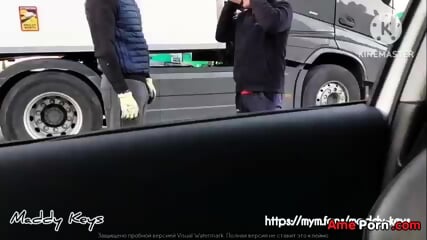 French Slut Offers A Free Blowjob To A Truck Driver If He Lets Her Record The Scene Real Amateur